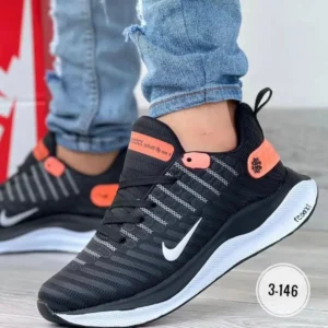 Zapatilla Para Correr Running Hombre Negro Naranja